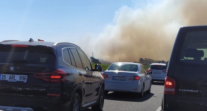İzmir’de orman yangını: Yol ulaşıma kapandı