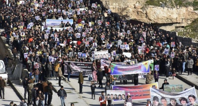 Efrîn’e saldırıların 5’inci yıldönümünde yürüyüş