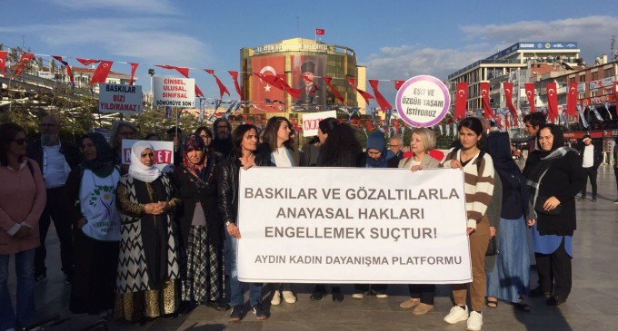 Aydın’da gözaltı ve tutuklamalar protesto edildi